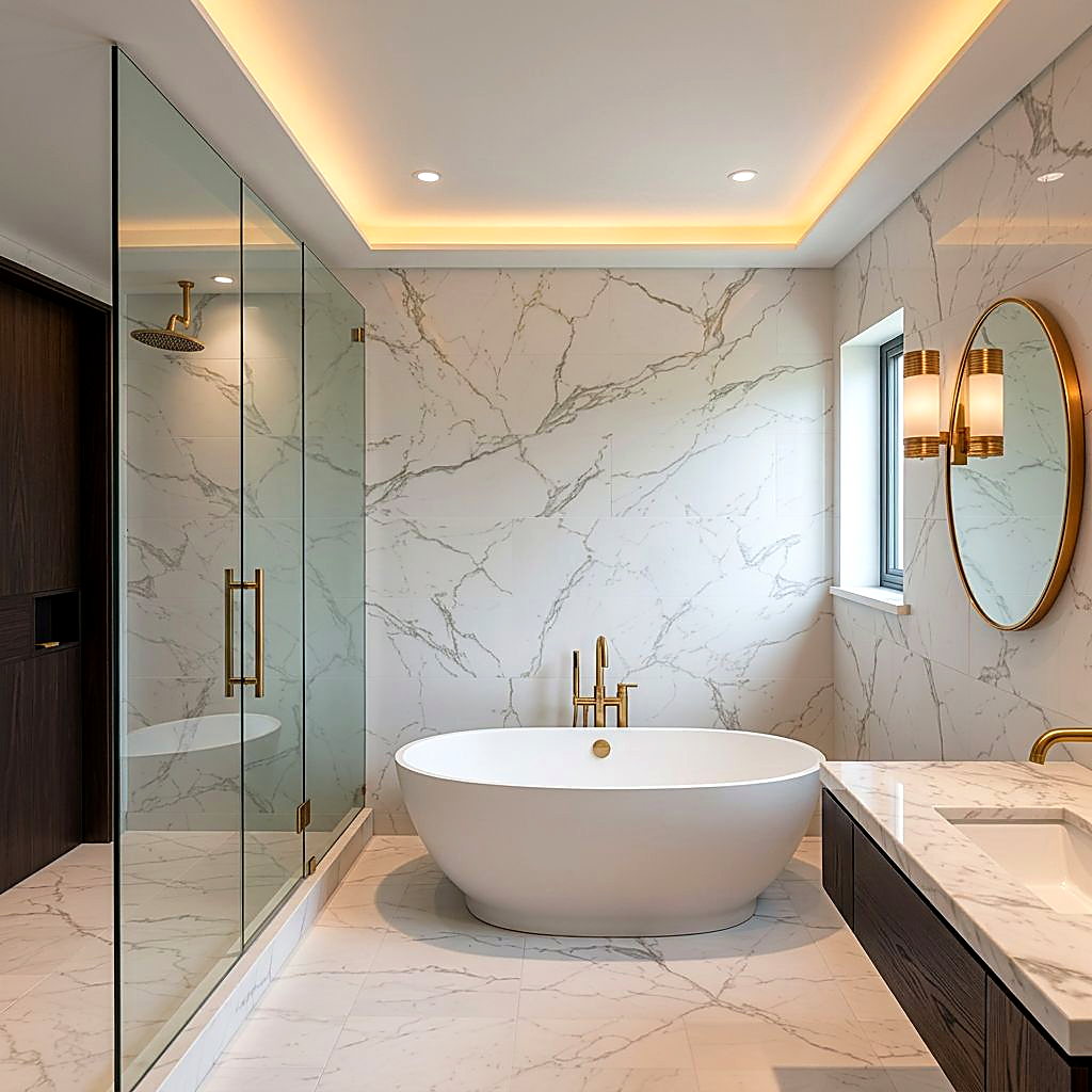 Completed bathroom remodel by Eagle's Remodeling & Construction